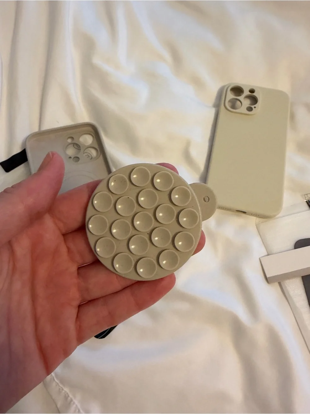 Neutral iPhone 14 Pro Max Silicone iPhone Case with PopGrip